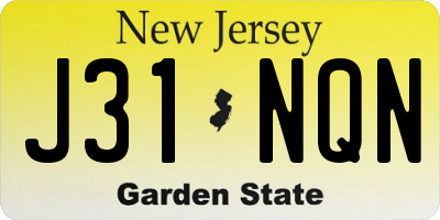 NJ license plate J31NQN