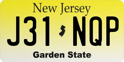 NJ license plate J31NQP