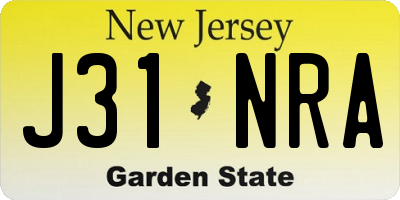 NJ license plate J31NRA