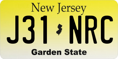 NJ license plate J31NRC