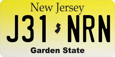 NJ license plate J31NRN