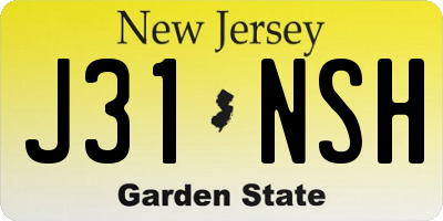 NJ license plate J31NSH
