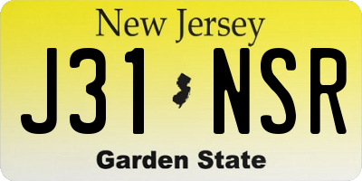 NJ license plate J31NSR