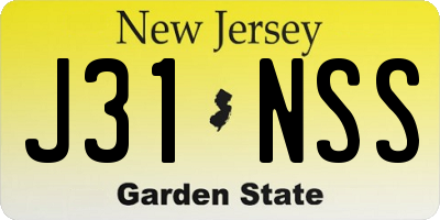 NJ license plate J31NSS