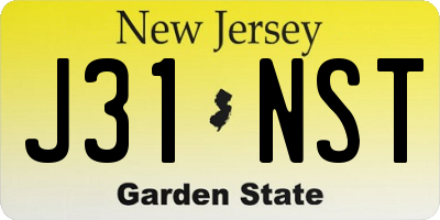 NJ license plate J31NST