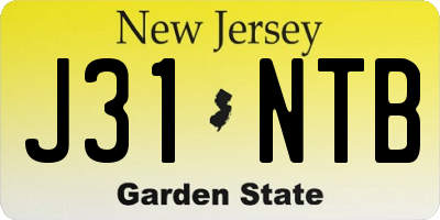 NJ license plate J31NTB