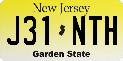 NJ license plate J31NTH