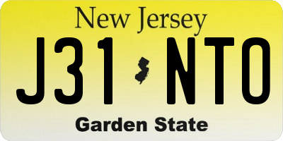 NJ license plate J31NTO