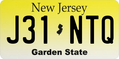 NJ license plate J31NTQ