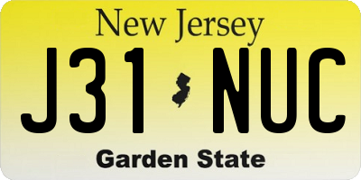 NJ license plate J31NUC