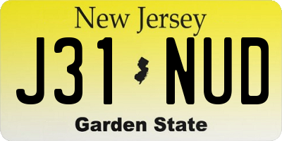 NJ license plate J31NUD