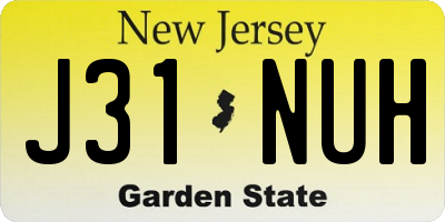 NJ license plate J31NUH