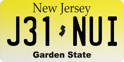 NJ license plate J31NUI