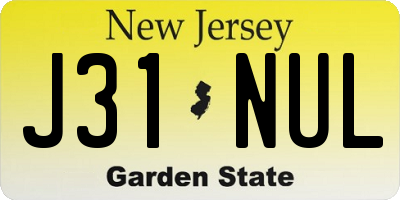 NJ license plate J31NUL