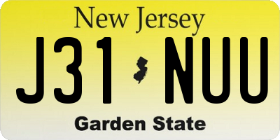 NJ license plate J31NUU