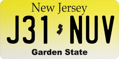NJ license plate J31NUV