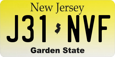 NJ license plate J31NVF