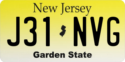 NJ license plate J31NVG