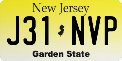 NJ license plate J31NVP
