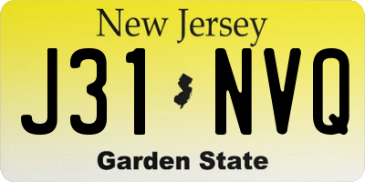 NJ license plate J31NVQ