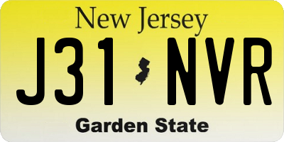 NJ license plate J31NVR
