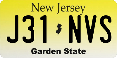 NJ license plate J31NVS