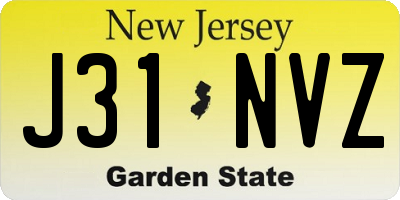 NJ license plate J31NVZ