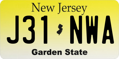NJ license plate J31NWA