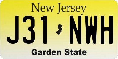 NJ license plate J31NWH