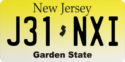NJ license plate J31NXI