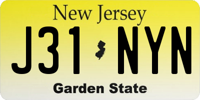 NJ license plate J31NYN