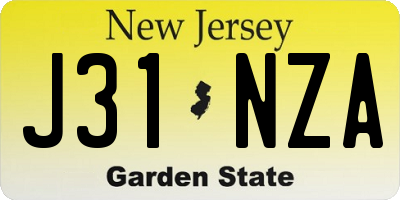 NJ license plate J31NZA