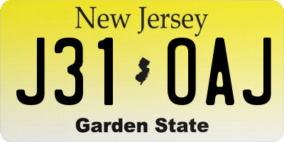 NJ license plate J31OAJ