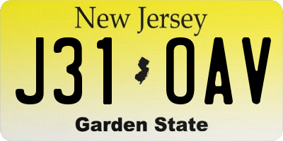 NJ license plate J31OAV