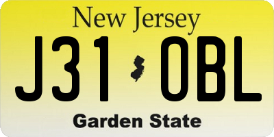 NJ license plate J31OBL