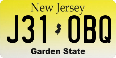 NJ license plate J31OBQ