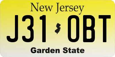 NJ license plate J31OBT