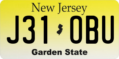 NJ license plate J31OBU