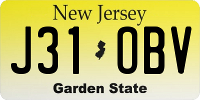 NJ license plate J31OBV