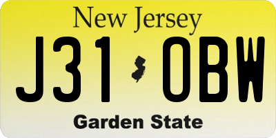 NJ license plate J31OBW