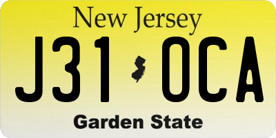 NJ license plate J31OCA