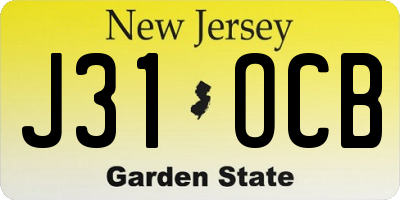 NJ license plate J31OCB