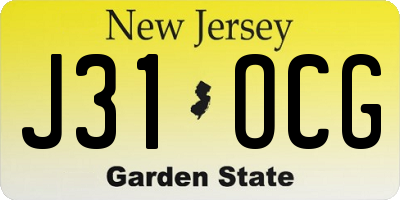 NJ license plate J31OCG