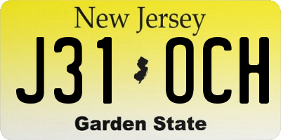 NJ license plate J31OCH