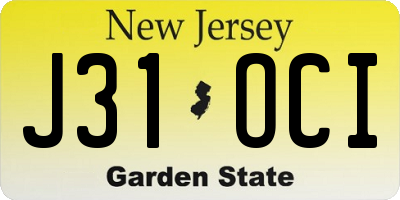 NJ license plate J31OCI