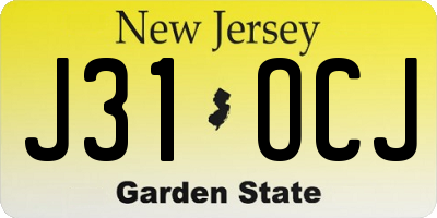 NJ license plate J31OCJ