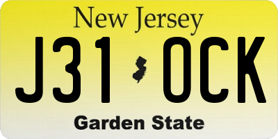 NJ license plate J31OCK