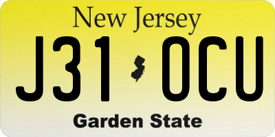NJ license plate J31OCU