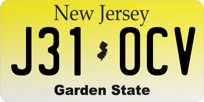 NJ license plate J31OCV