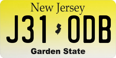 NJ license plate J31ODB